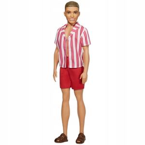 Mattel Barbie: 60 Years of Ken - Originální panenka Ken v retro plážovém vzhledu se sandály v plavkách (GRB42)