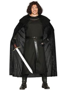 schwarzer mittelalterlicher Wächter - Kostüm für Herren Gr M - XL, Größe:XL