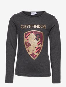 Harry Potter – Langarm – Mädchen – Gryffindor – 100 % Jersey-Baumwolle – Grau – Größe 122/128