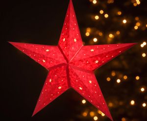 Weihnachtsstern Dekostern Ø 60cm Stern rot Papierstern hängend E14