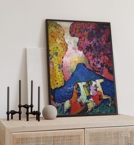 Poster Der blaue Berg, groesse_poster:70x100 cm, groesse_rahmen:birke 70x100 cm