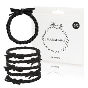 Nordstern Geflochtene Haargummis Schwarz 12er Set - Elastische Haarbänder mit sicherem Halt - Zopfgummi Haarschmuck für Frauen und Mädchen