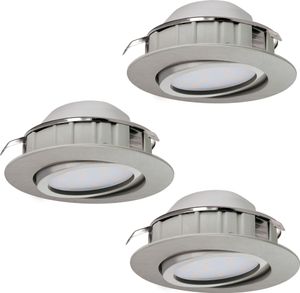 PINEDA Einbauleuchte Einbaulampe Deckenlampe Deckenleuchte - Ø8,4 x ET40 cm - nickel-matt - 3X5,5W inkl. - IP20