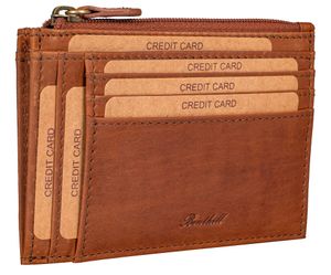 Benthill Leder Kreditkartenetui - Slim Portemonnaie aus echtem Leder - Schmale Leder-geldbörse mit Kreditkartenfächer und Münzfach - Mini Wallet