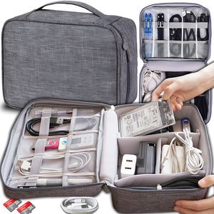 Univerzálna taška na organizér káblov Cestovná taška na elektronické káble Organizér káblov Elektronika Príslušenstvo pevného disku Powerbank Grey XL Retoo