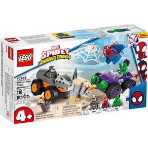 LEGO 10782 Marvel Spidey und seine Super-Freunde Hulks und Rhinos Monster Truck-Duell, Spider-Man-Set, Superhelden-Spielzeug zum Bauen ab 4 Jahren