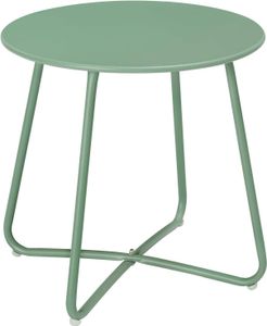 EUGAD Beistelltisch rund, Balkontisch, aus Metall, φ48xH45cm, Grün