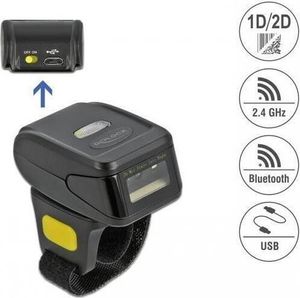 DELOCK Ringbarcode Scanner 1D/2D 2,4GHz oder Bluetooth