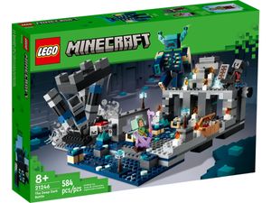 LEGO 21246 Minecraft Das Duell in der Finsternis Set, Biom Spielzeug, alte Stadt mit Wächter Figur und explodierendem Turm, Geschenk für Kinder