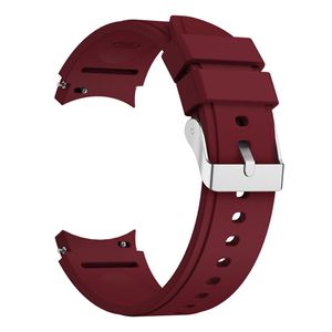 Sport Ersatz Armband für Samsung Galaxy Watch 4 Classic 42 mm Silikon Band Loop, Farbe:Wein Rot