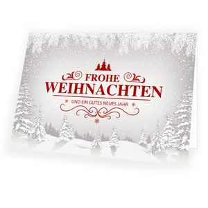 Weihnachtskarte Verschneite Landschaft mit passendem Umschlag 10x Karte 10x Umschlag