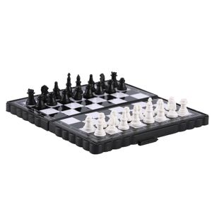 Schachspiel Schachbrett Klappbar Reiseschach Magnetische Schach mit Schachfiguren Reise Magnet Chess Board für Kinder Set Schwarz Retoo
