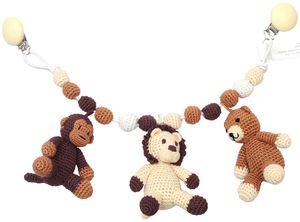 natureZOO Mr. Teddy, Miss Lion & Mr. Monkey, Mehrfarben, Bambusgarn, Polyester, Kinderwagen/Buggys, Handwäsche, 30 °C