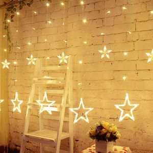 LED Lichterkette 12 warmweiss Sterne Lichtervorhang Weihnachten Party Sternen