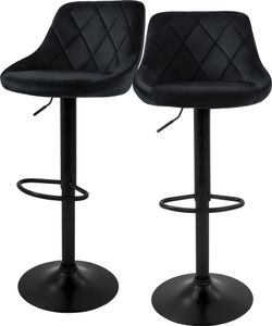 ML-Design sada 2 barových stoličiek Barová stolička otočná o 360°, čalúnená barová stolička s operadlom a opierkou na nohy, 62-82 cm
