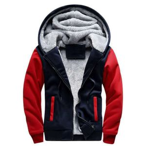 Herren Winter Mantel Warme Fleece Gefüttert Sweatjacke,Farbe:Rot, Größe:XL