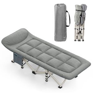 Freetoo Klappbett, Feldbett 190 x 68cm, Kissen mitbringen Campingbett, Anti-Rutsch Outdoorbett, Liege Gästebett Tragfähigkeit 200 kg