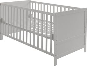 roba Kombi Kinderbett 70 x 140 - Gitterbett 3-fach höhenverstellbar - 3 Schlupfsprossen - Babybett umbaubar zum Juniorbett - Holz taupe