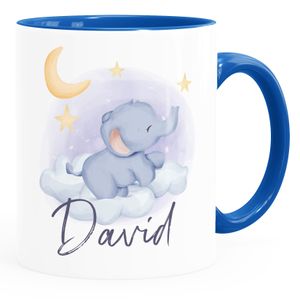 Kinder-Tasse Elefant personalisierte Namenstasse aus Keramik Tiermotiv für Kinder Jungen Mädchen SpecialMe® inner-royal Keramik-Tasse
