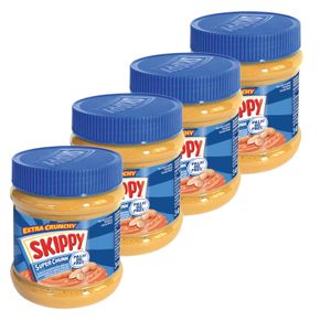 SKIPPY 4x Erdnussbutter "Super-Chunk" Peanut Butter Crunchy Ohne Palmöl 4x 340g