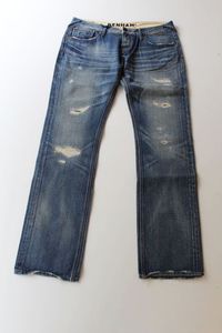 Denham Damen Jeans Boy W30 L34 Japan Tear & Repair Baggy Carrot Denim Hose #HH7