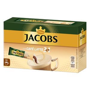 Jacobs 3in1 Sticks Café Latte | löslicher Kaffee | 10 Portionen