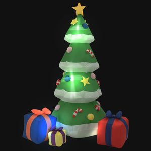 vidaXL Aufblasbarer Weihnachtsbaum Deko LED Innen Außen 240 cm