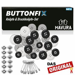 BUTTONFIX Knöpfe Set Druckknöpfe Knopf Messing für Nähen Leder Kleidung Jacken