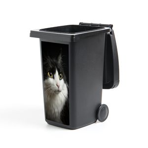 MuchoWow® Mülltonnenaufkleber Katzenporträt 44x98 cm - Containeraufkleber - Aufkleber - Mülltonnen-Aufkleber