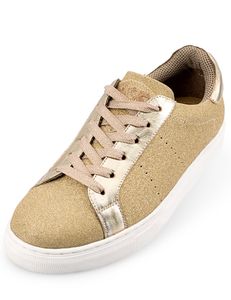 MADDOX Damen Glitzer Schuhe Sneaker "Patrizia" | Gold Größe (EU): 38
