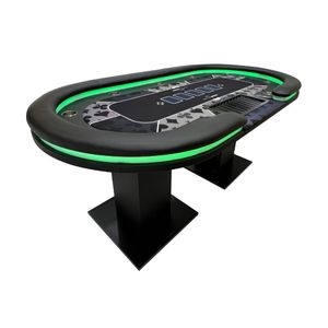 HOME DELUXE LED Pokertisch FLUSH - 213 x 106 x 78 cm - mit LED Beleuchtung |Spielertisch Poker Tisch Casino