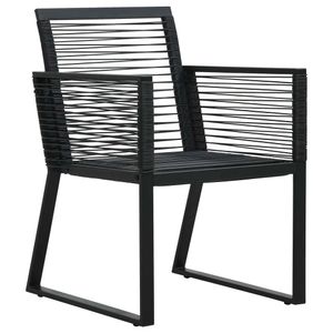 vidaXL Gartenstühle 2 Stk. Schwarz PVC Rattan