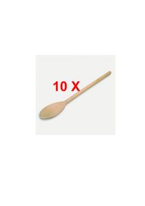 10 Stück = Kochlöffel, ovale Form aus Holz 30 cm