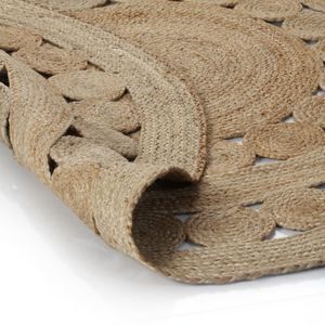 vidaXL Teppich Geflochten Jute 150 cm Rund