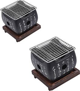 Tischgrill Holzkohle 1 Stš¹ck, Portable BBQ Grill Mit Edelstahl-Grillnetz Fš¹r 1-2 Personen