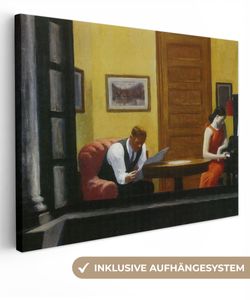 OneMillionCanvasses® - Leinwandbilder -Bild auf Leinwand Wandbild Leinwandbild Zimmer in New York - Edward Hopper, 80x60 cm, Kunstdruck Wandkunst Wohnzimmer Schlafzimmer - Leinwand bilder - Fotos auf