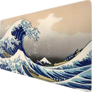 Podložka pod myš XXL Gaming 900x400 mm Veľká veľkosť Špeciálna povrchová podložka na stôl zlepšuje presnosť Japonská vlna pred Kanagawou Retoo