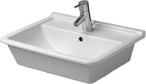 Duravit Einbauwaschtisch STARCK 3 mit Überlauf, Hahnlochbank, 560 x 460 mm, 1 Hahnloch weiß