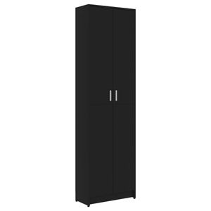 vidaXL Garderobenschrank Schwarz 55x25x189 cm Holzwerkstoff