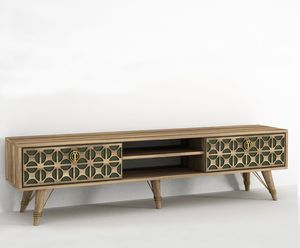TV Lowboard Valente Walnuss Dunkelgrün | (B x H xT) 180 cm x 46,2 cm x 29,5 cm