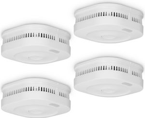 Alecto SMARTSMOKE11 4x - Smarte WLAN Rauchmelder, 4er-Pack, Weiß