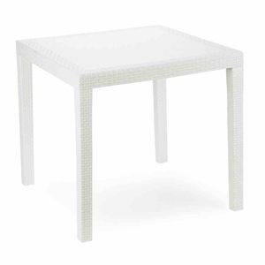 Stôl King Bistro, 77x77 cm, biely pevný plast
