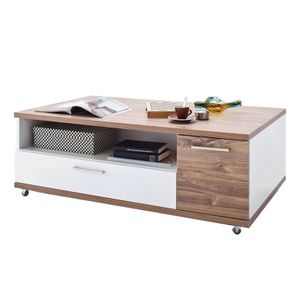 MCA furniture Couchtisch Luzern - Sterling Oak / Weiß Hochglanz