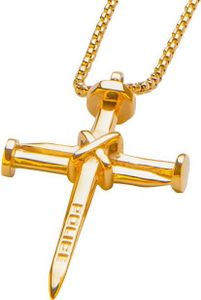 Police Halskette Kreuz Edelstahl Anhänger golden PJ26389PSG.02