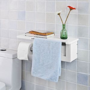 Nástěnný držák toaletního papíru SoBuy®, koupelnová polička, FRG175-W