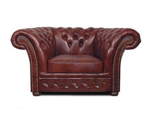 Chesterfield Sessel Winfield Basic Luxe Leder Cloudy Rot