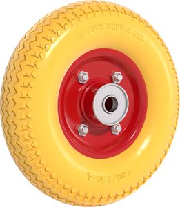 Wiltec Pannensicheres PolyurethanRad 2.80/2.50-4 60 x 230 mm 90 kg, Polyurethan Vollgummi Schubkarren Komplettrad mit Stahlfelge, Schubkarrenrad pannensicher