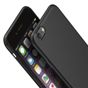 Silikon Hülle für Apple iPhone 6 Plus / 6s Plus Schutzhülle Matt Schwarz Backcover Handy Case