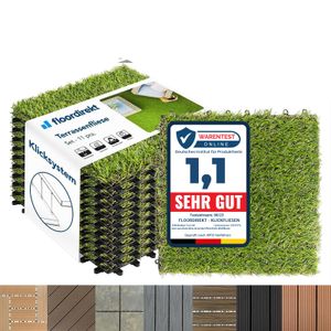 Klickfliesen Terrassenfliesen Gras-Design 30x30 cm 11 Stück (1m²)