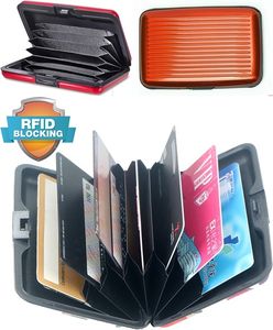 GKA RFID Kartenetui Aluminium rot Karten Safe Card Wallet Kreditkarten Visitenkarten Etui EC RFID-Sicherung Geldbörse Portemonnaie Kartenbörse